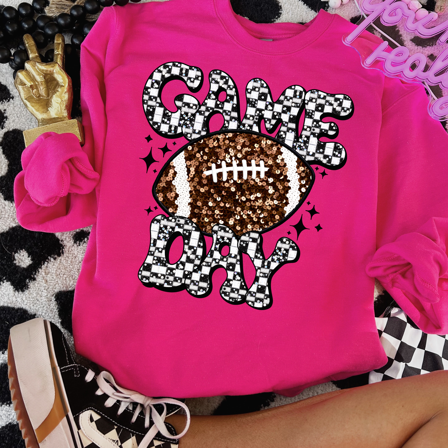 Checkered Game Day Football DTF Transfer