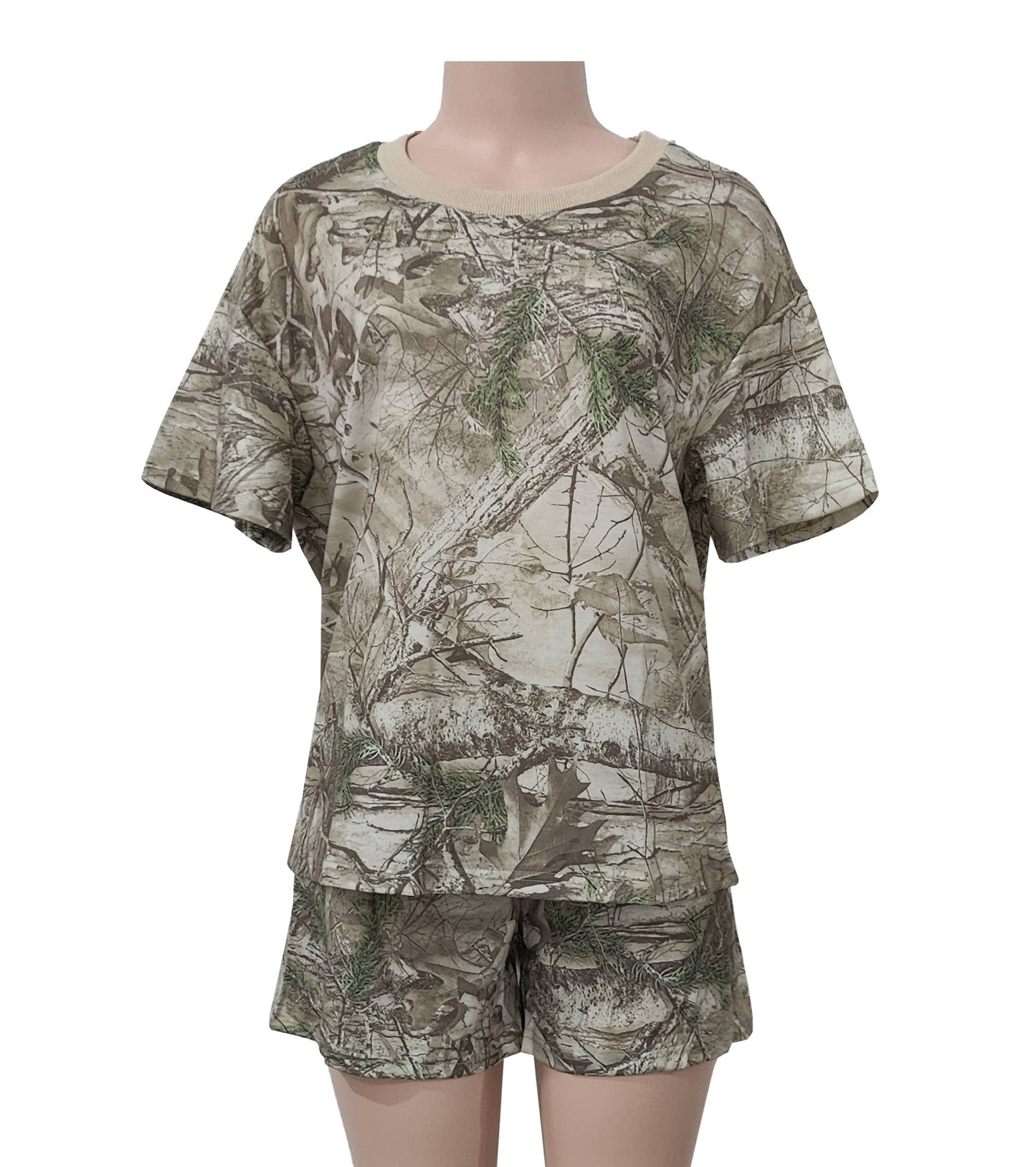 Retro Oversized Camouflage T-Shirt & Shorts Set