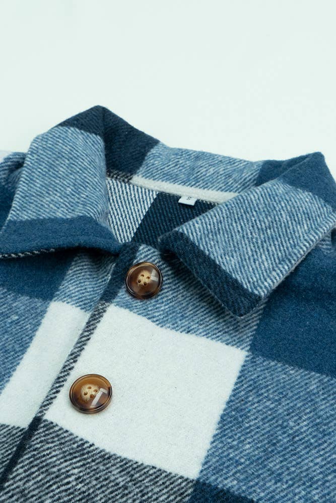 Plaid Shirt Jacket Button Down Flannel Shacket CFXC1238