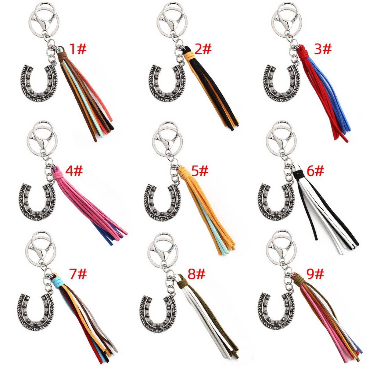 Boho Western Horseshoe Keychain with Vintage Charm_CWAB5084