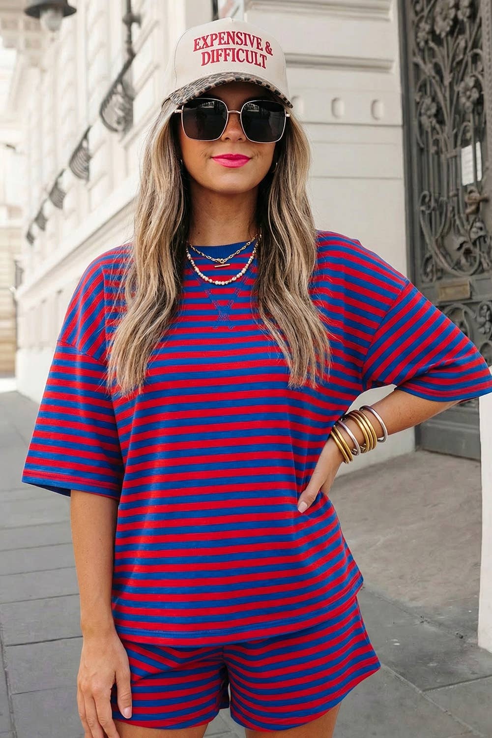 Cozy Striped Tee & Shorts Set | S-XL Plus 1X-4X