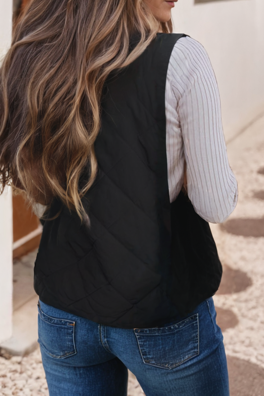 LDC Fleece Lined Quilted Zip up Vest Coat