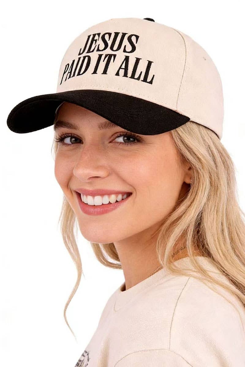 Jesus Paid It All Two Tone Cotton Hat