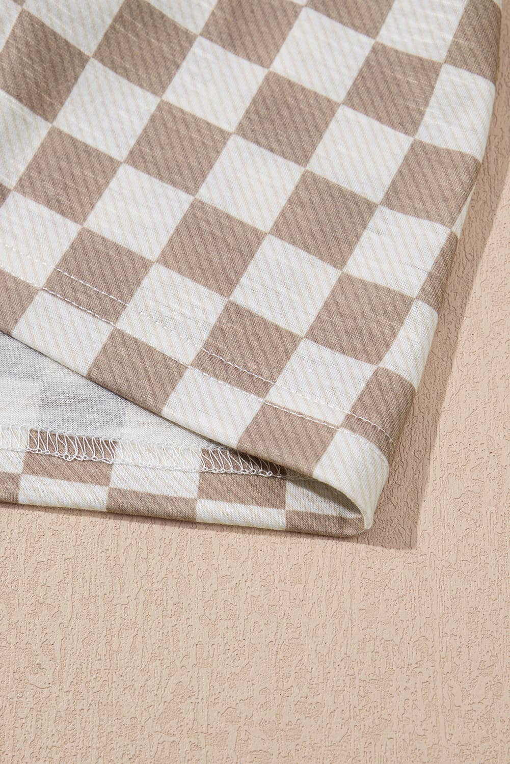 Checkerboard T-Shirt & High-Waist Skorts 2-Piece Set