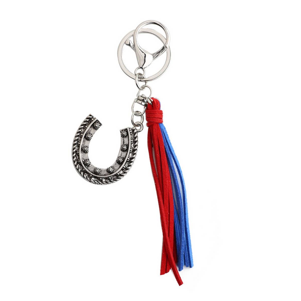 Boho Western Horseshoe Keychain with Vintage Charm_CWAB5084