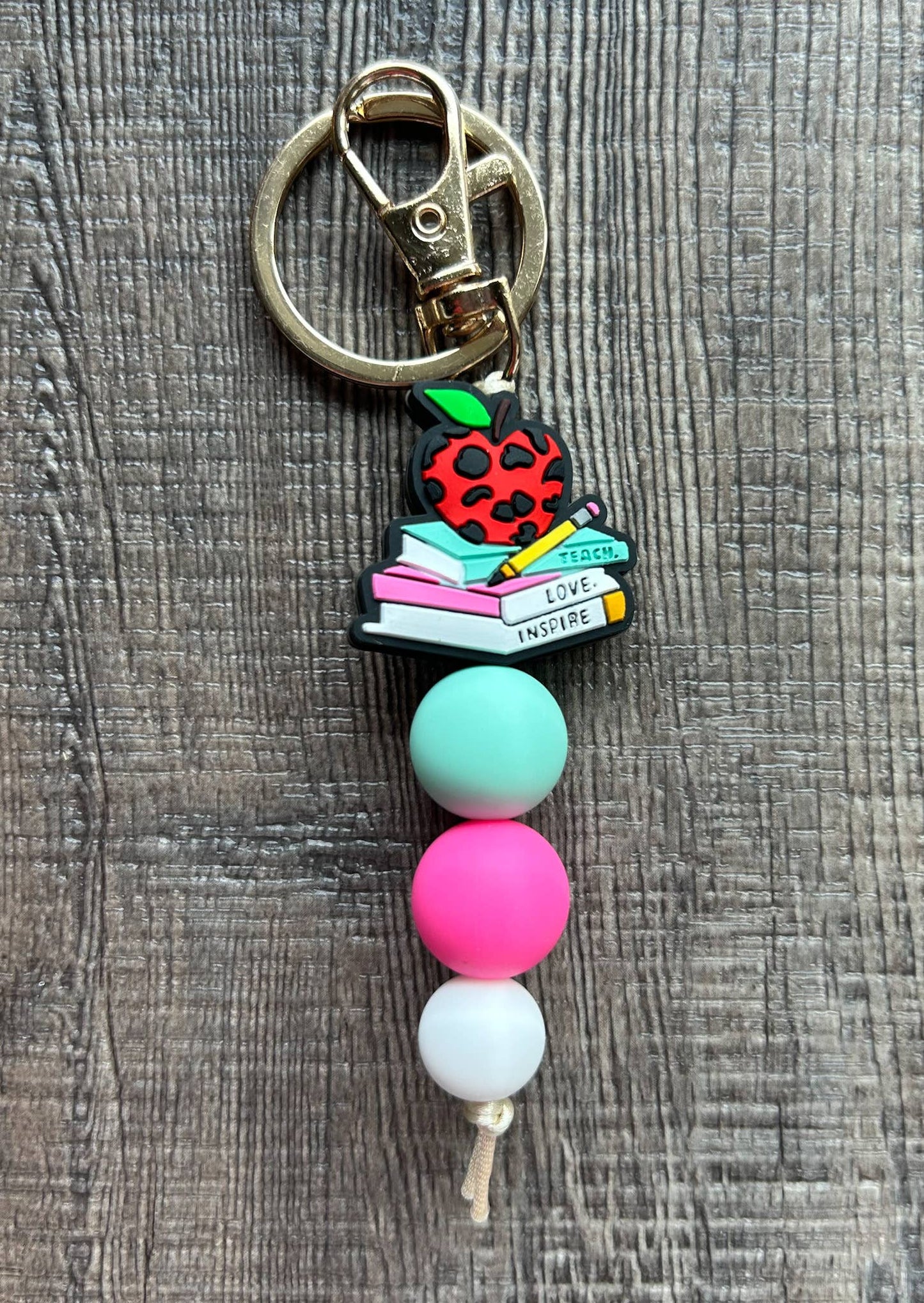 Teacher Focal Bead Small Keychain or Bag Charm
