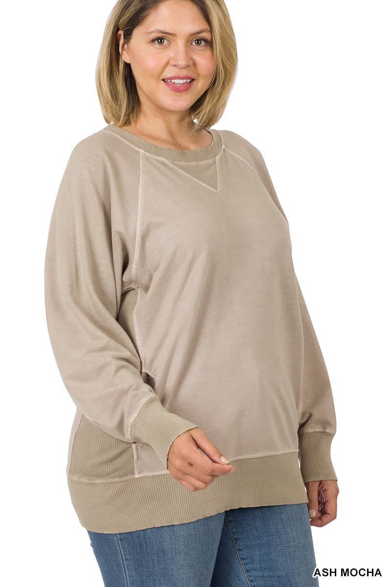 Plus Pigment Dyed French Terry Pullover