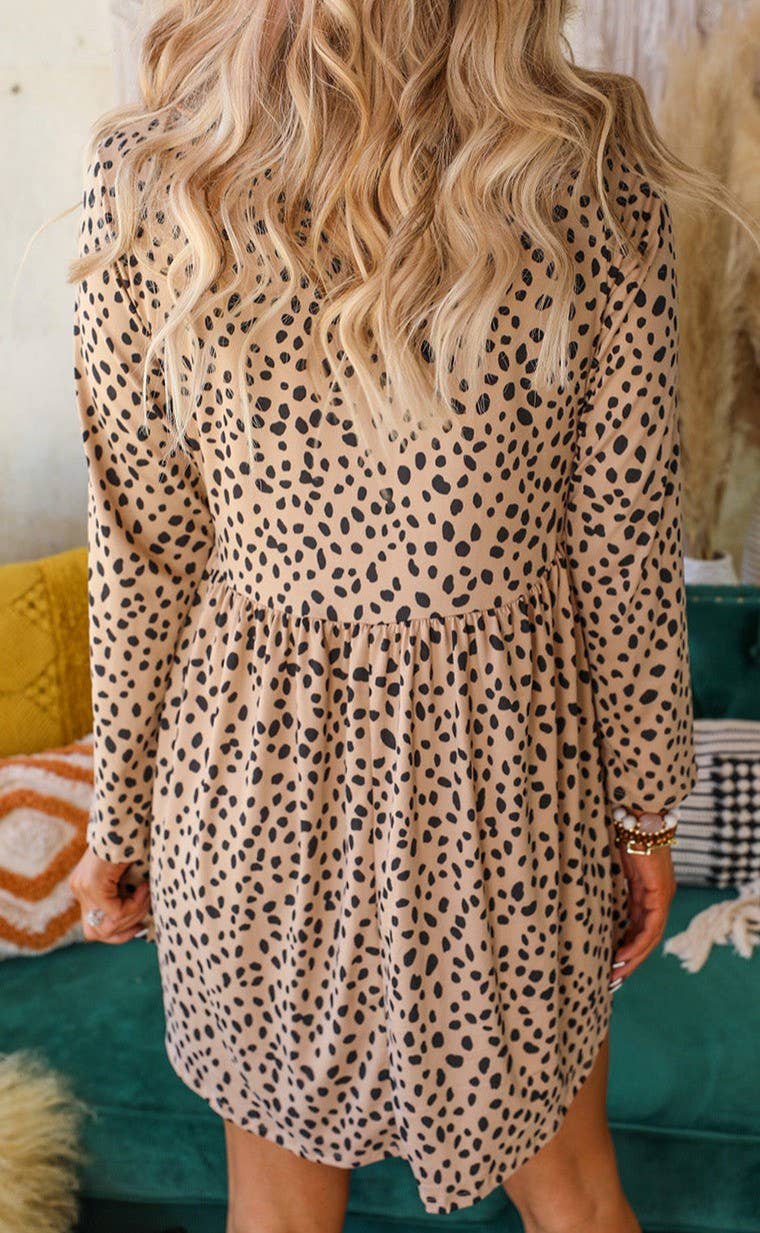 Leopard Long Sleeve Knit Dress