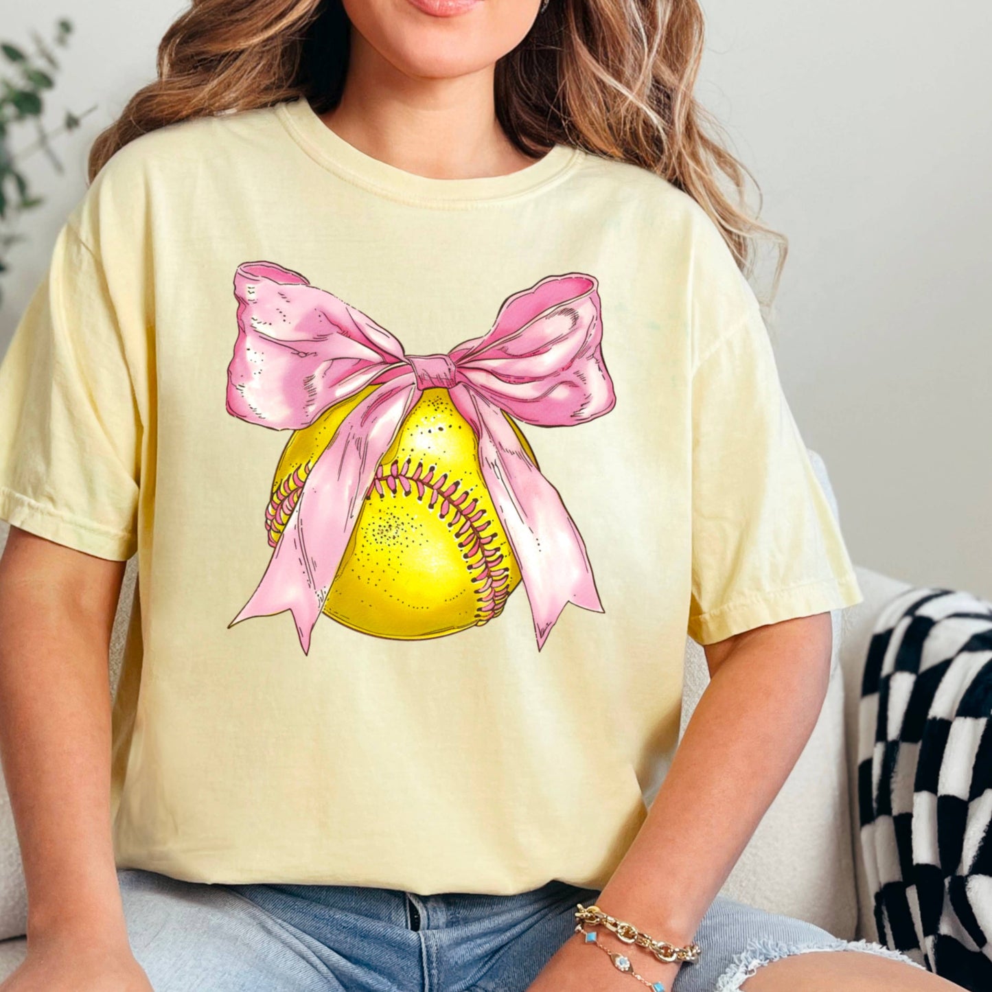 Coquette Softball Graphic Tee  | Comfort Color