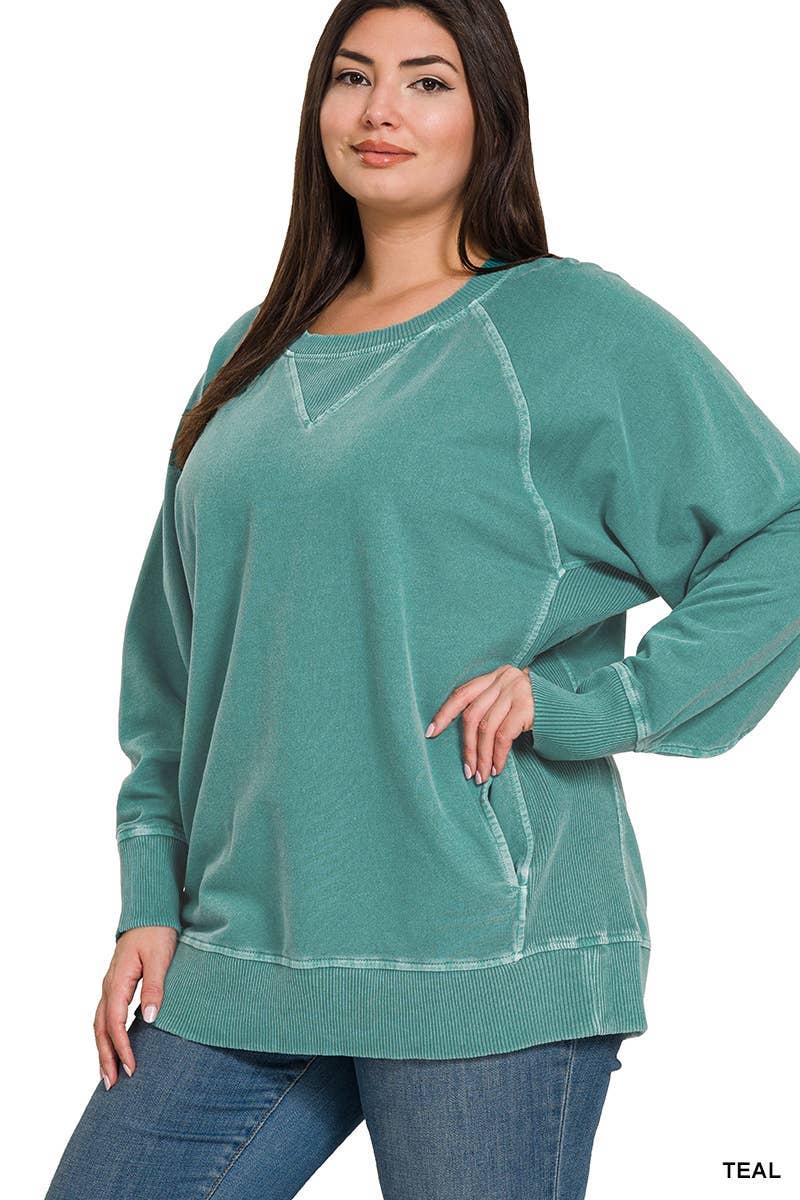 Plus Pigment Dyed French Terry Pullover