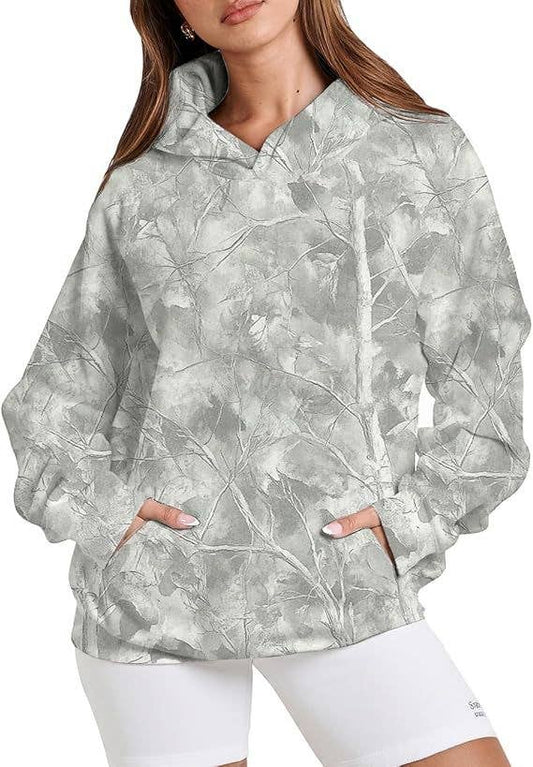 Hunting woodland camo oversized hoodie