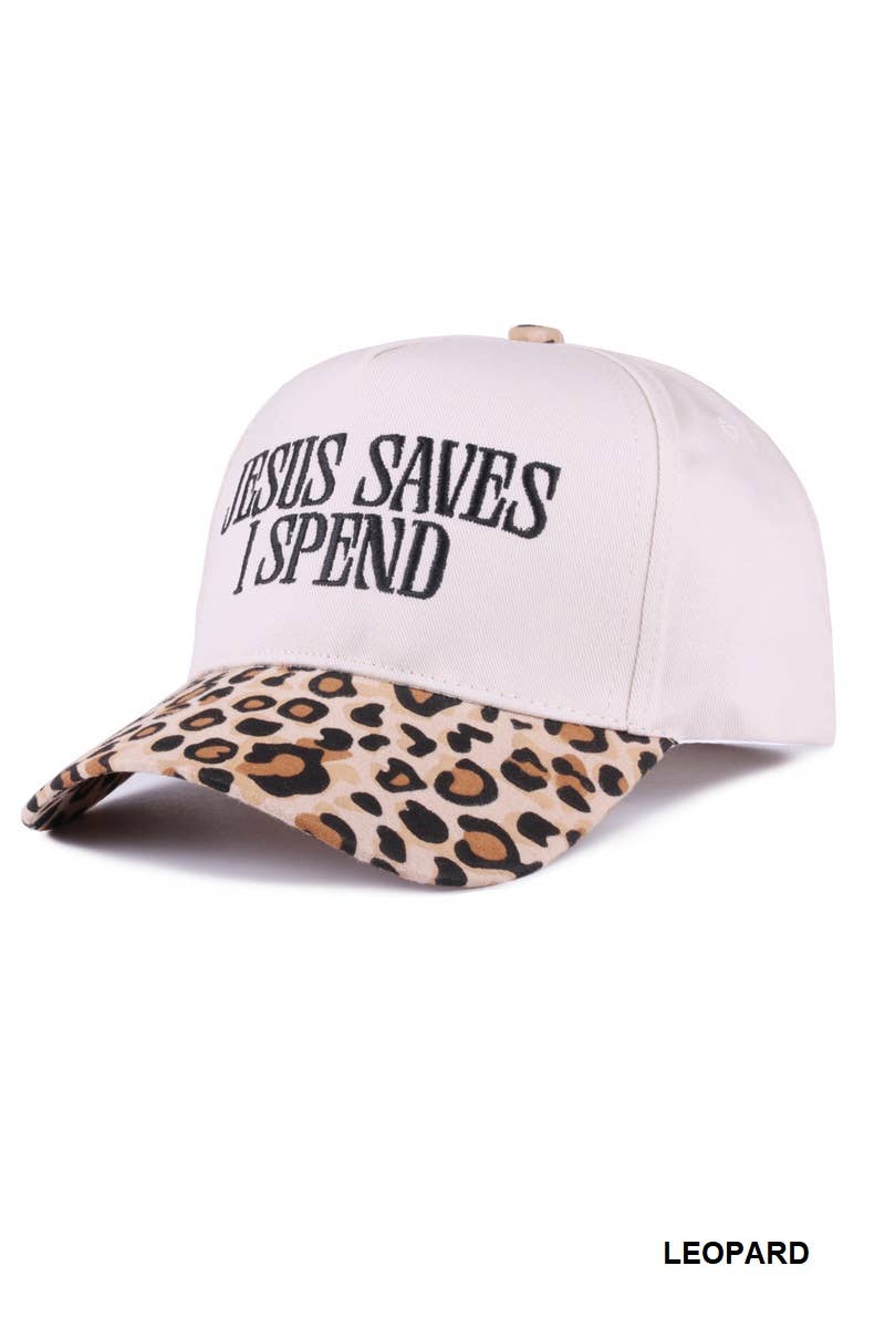 `Jesus Saves I Spend Two Tone Canvas Cotton Cap SI-27995