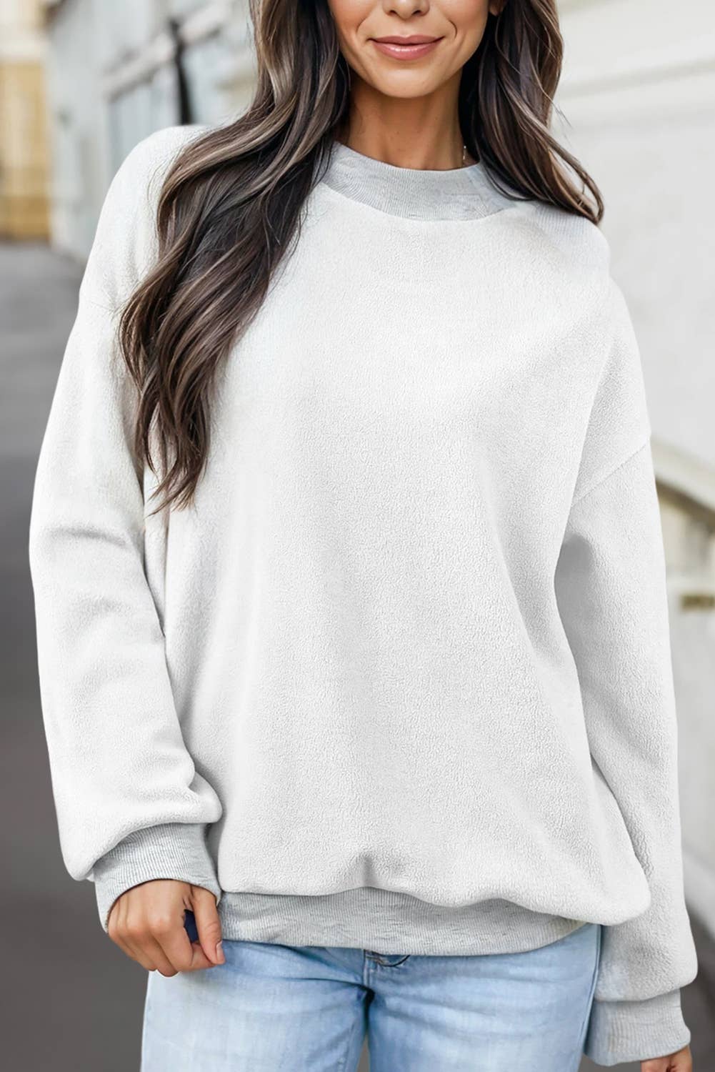 Cozy Reversible Oversize Mock Neck Sweatshirt | S-XL