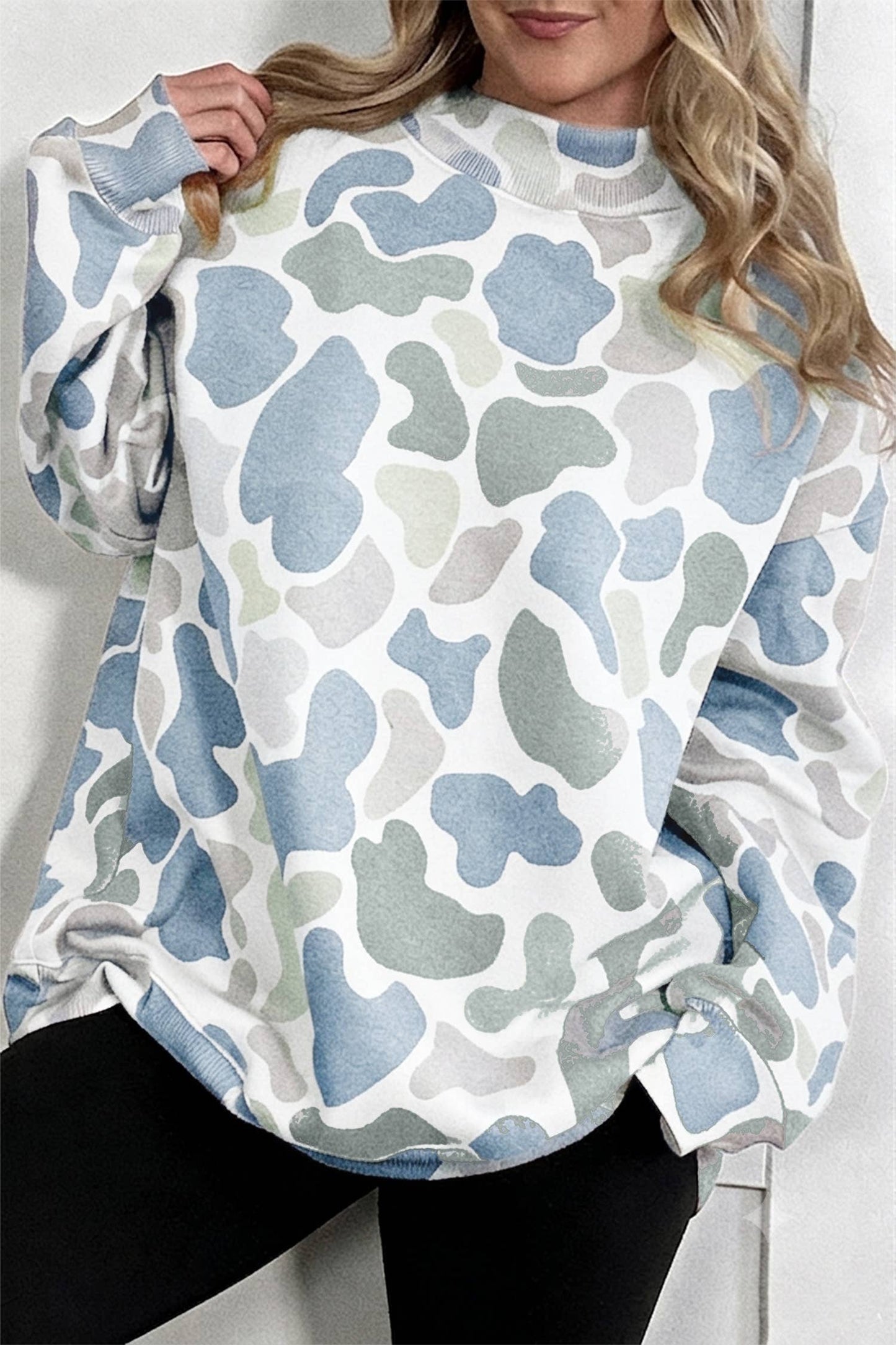 F/W26 NEW Camouflage Mock Neck Pullover Sweatshirt|S-4X