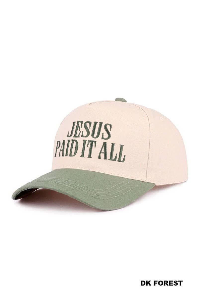 Jesus Paid It All Two Tone Cotton Hat