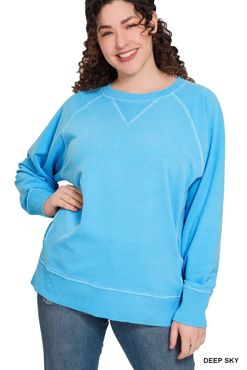 Plus Pigment Dyed French Terry Pullover