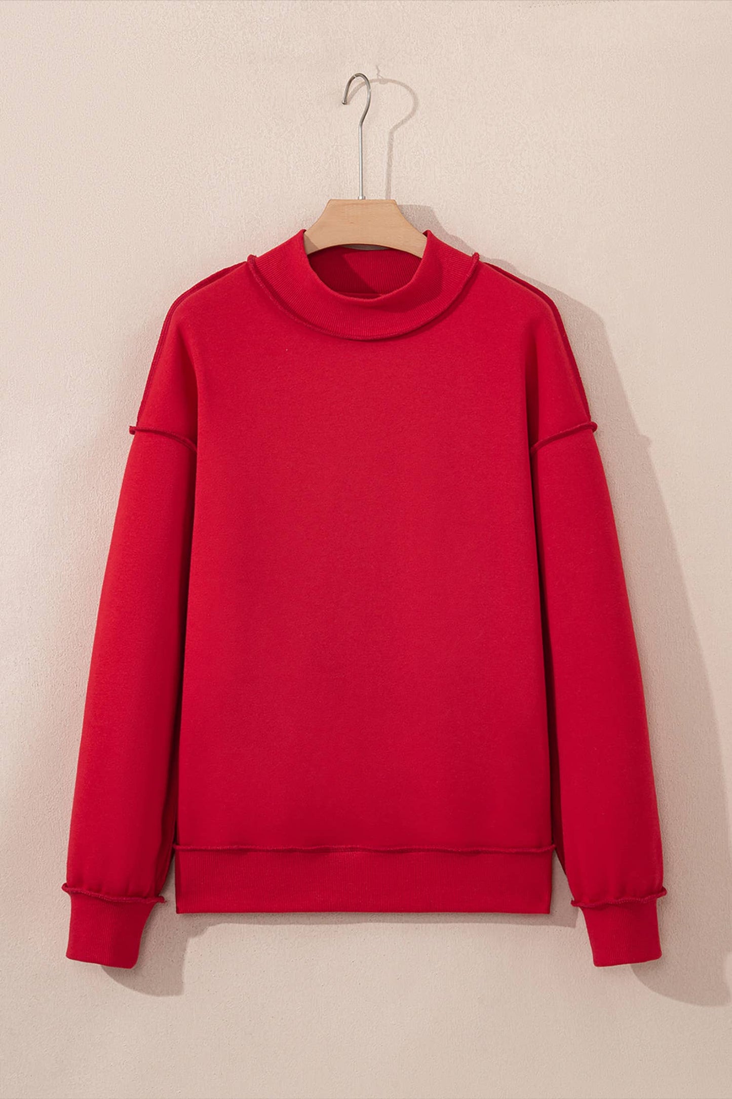 Oversize Drop Shoulder Reversible Mock Neck Sweatshirt| S-4X