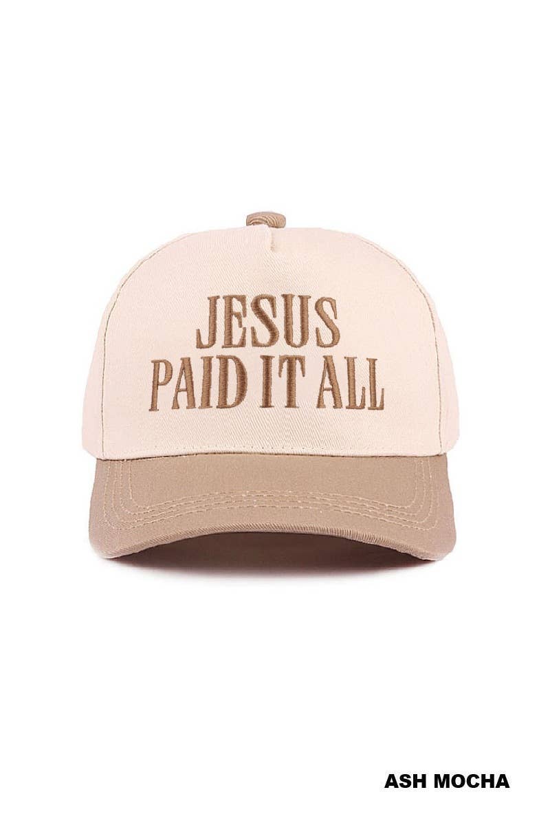 Jesus Paid It All Two Tone Cotton Hat