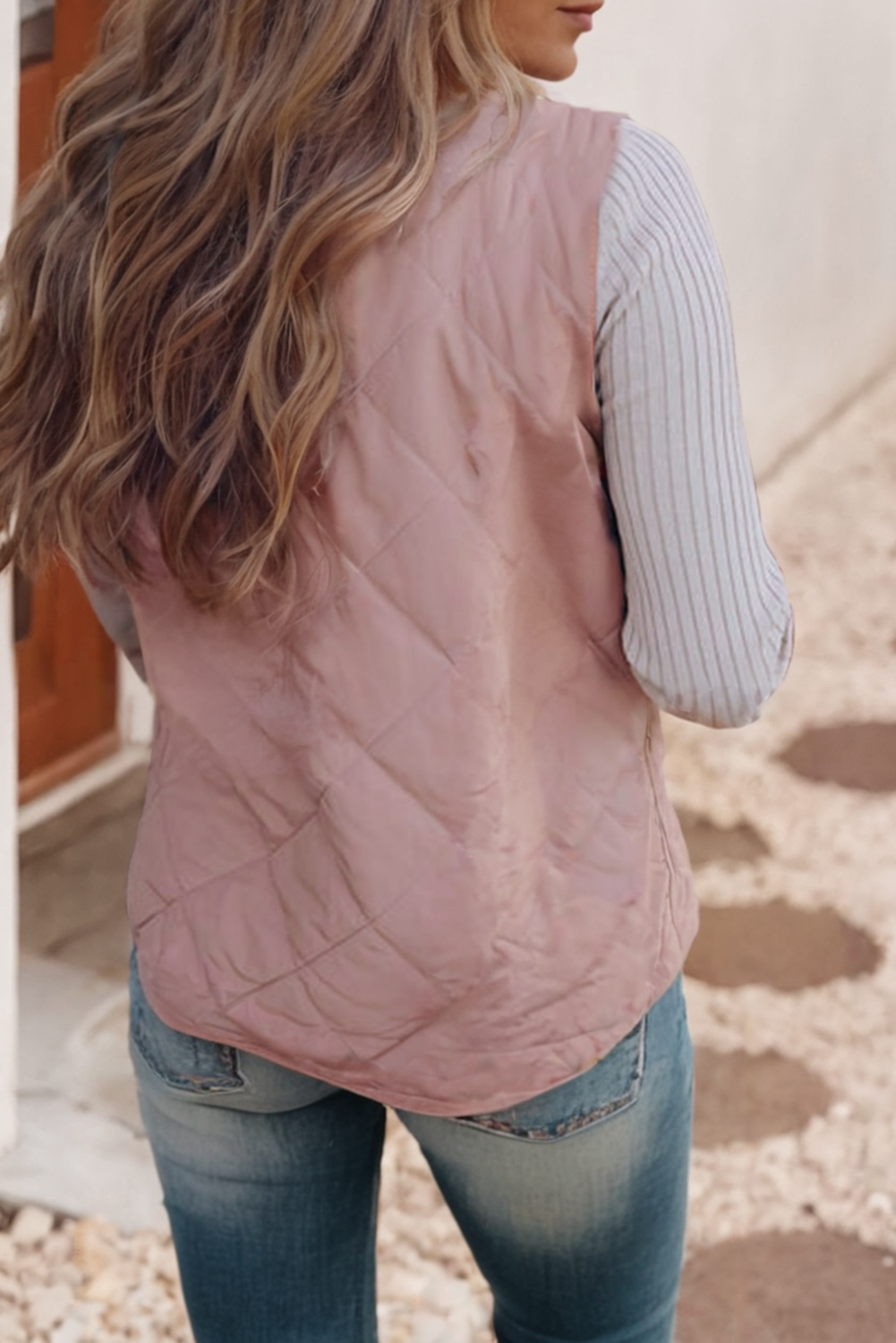 LDC Fleece Lined Quilted Zip up Vest Coat