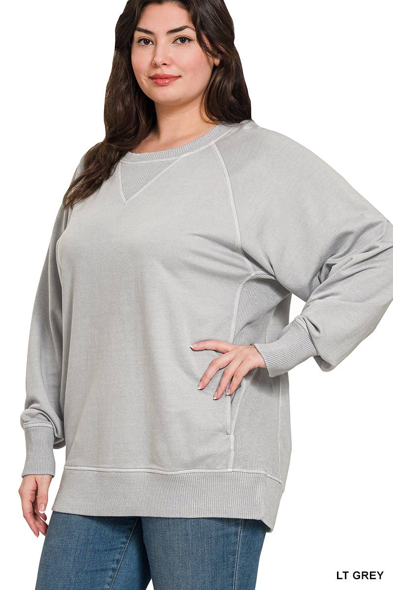 Plus Pigment Dyed French Terry Pullover