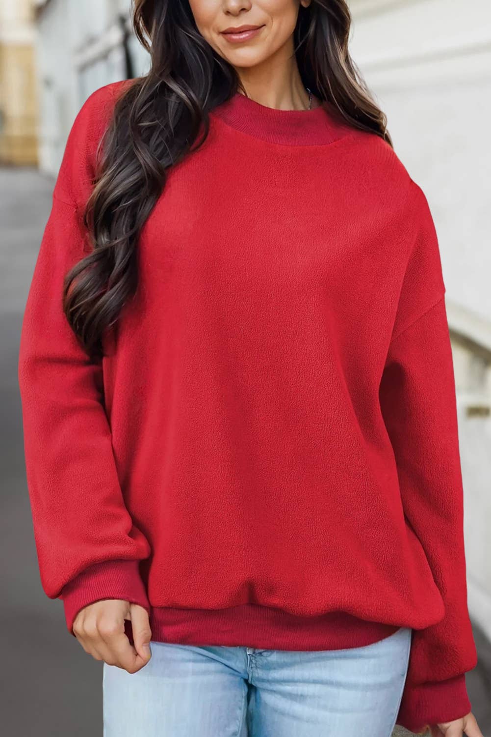 Cozy Reversible Oversize Mock Neck Sweatshirt | S-XL