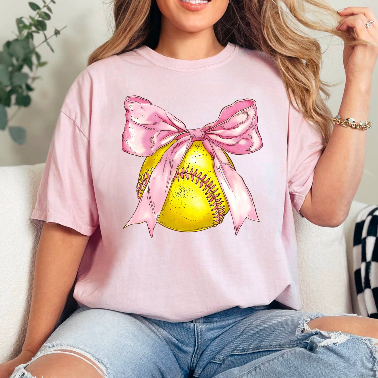 Coquette Softball Graphic Tee  | Comfort Color