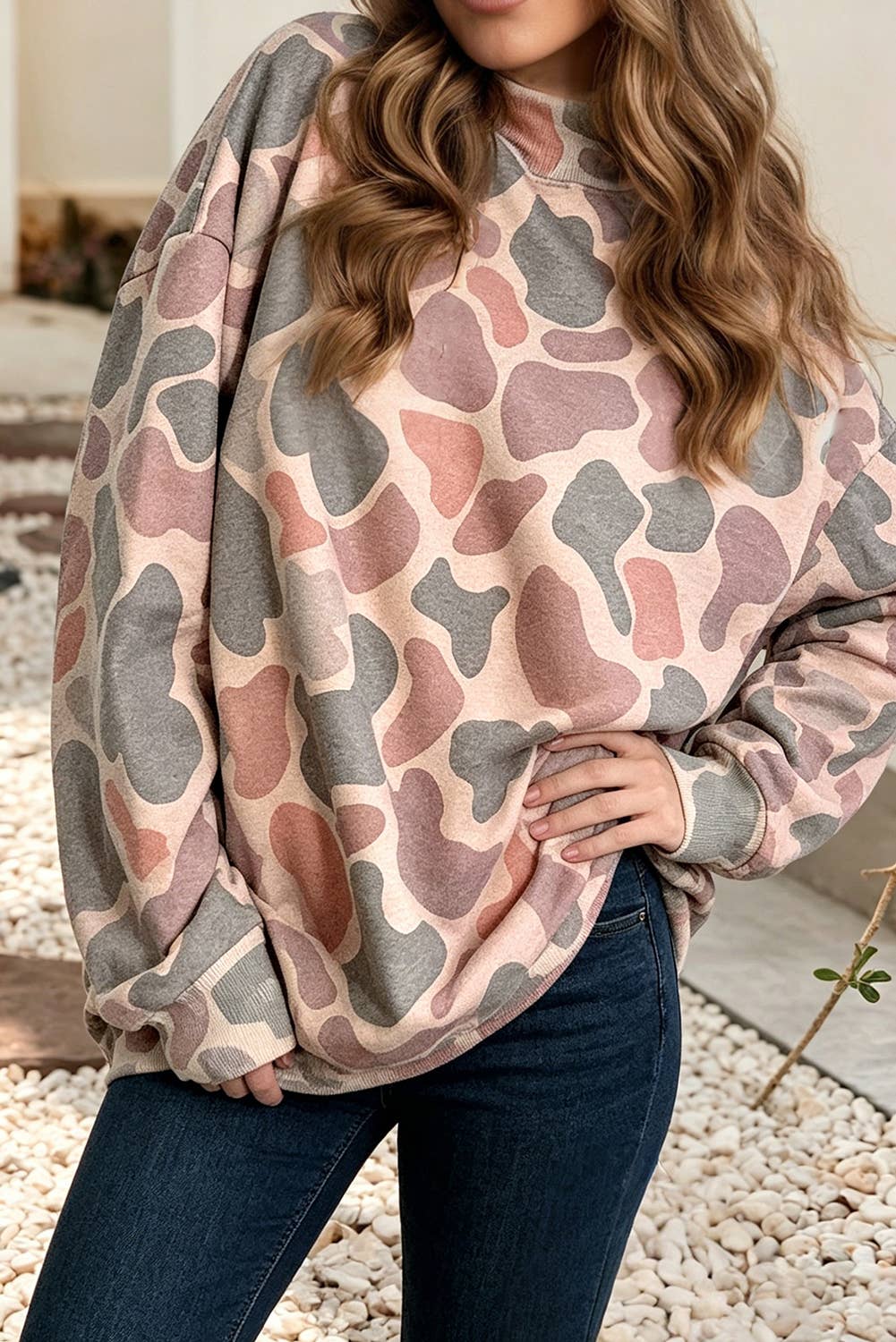 F/W26 NEW Camouflage Mock Neck Pullover Sweatshirt|S-4X