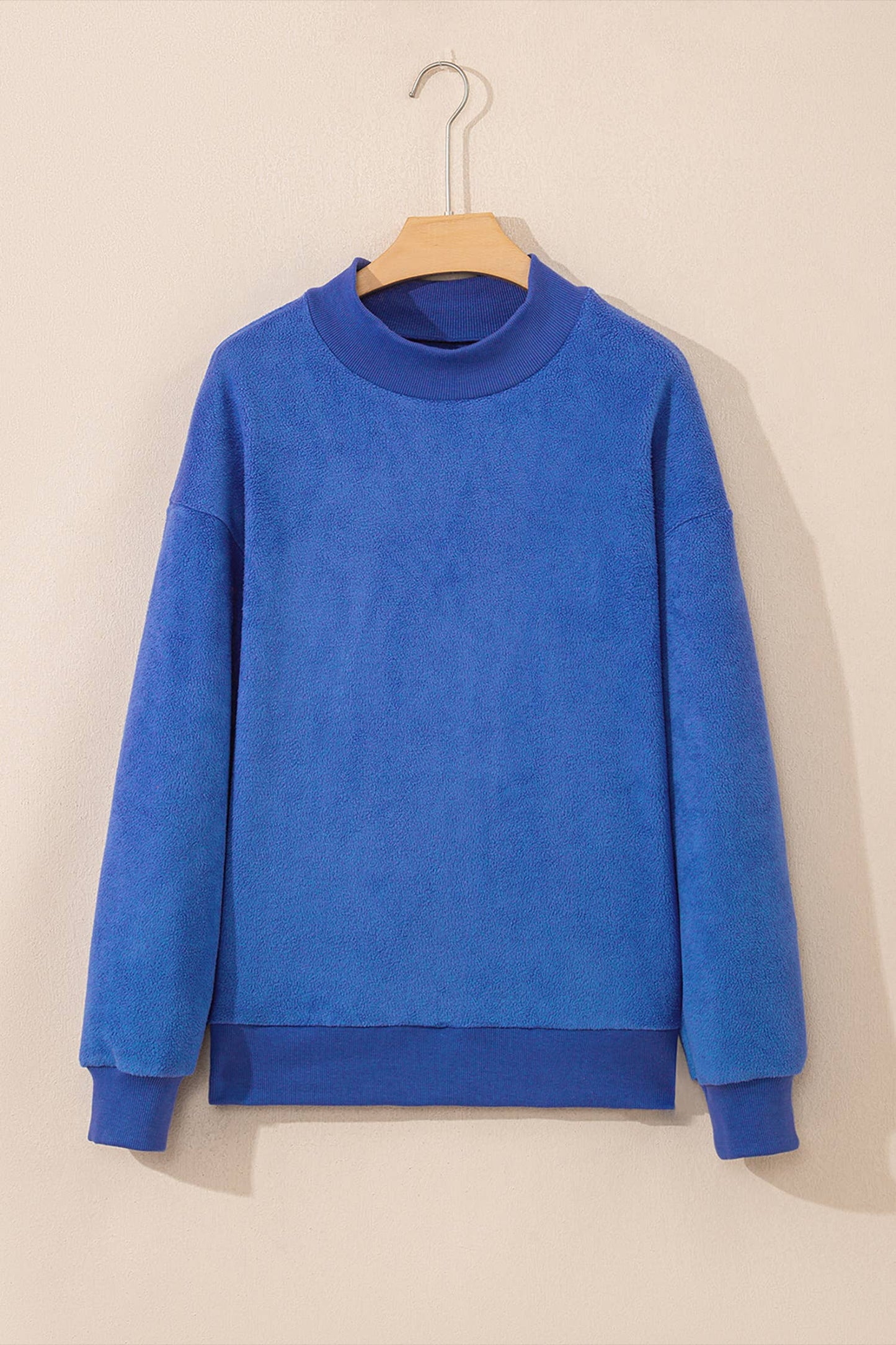 Oversize Drop Shoulder Reversible Mock Neck Sweatshirt| S-4X