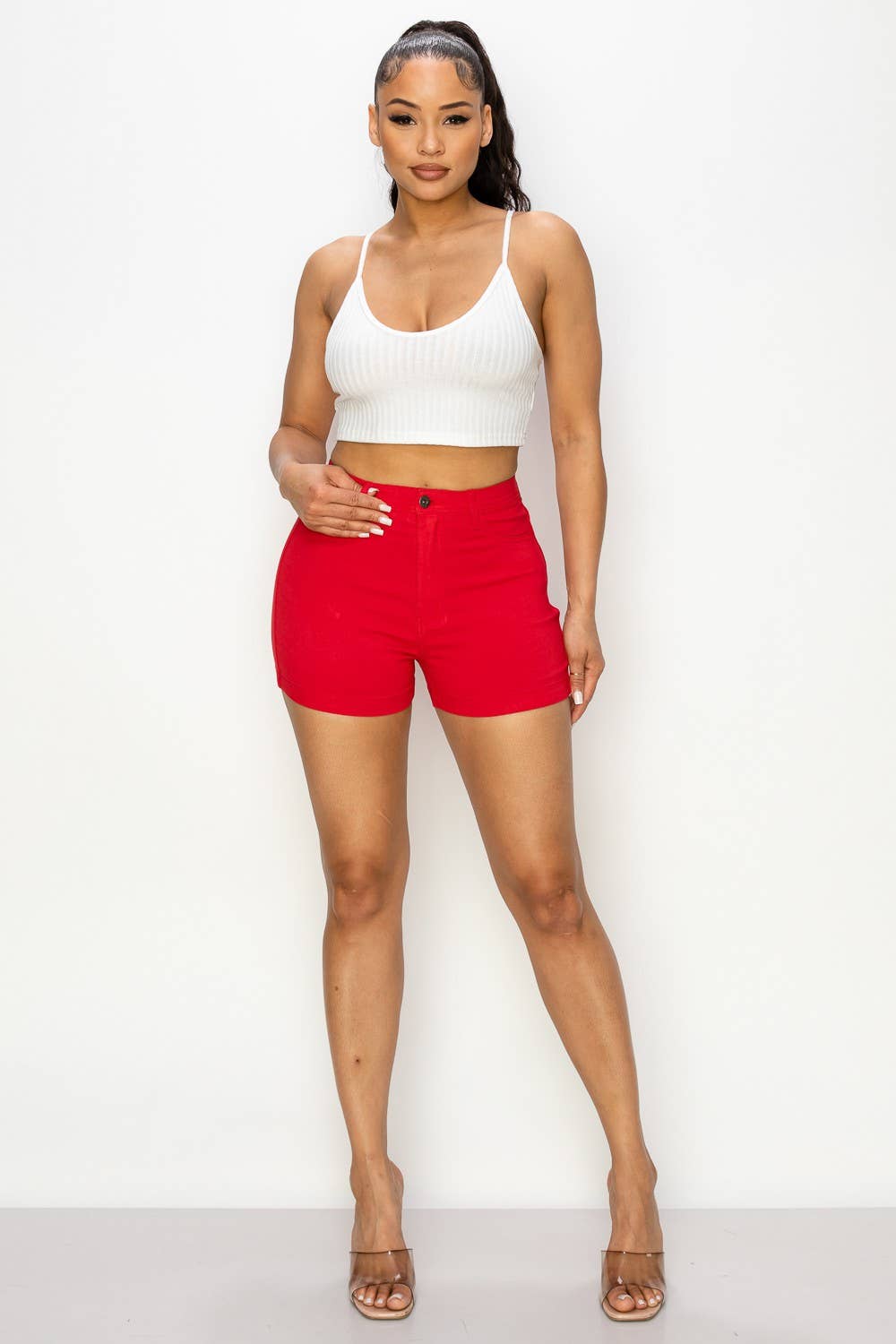 SH-300 HIGH WAISTED SUPER-STRETCH WOMEN'S COLORED SHORTS