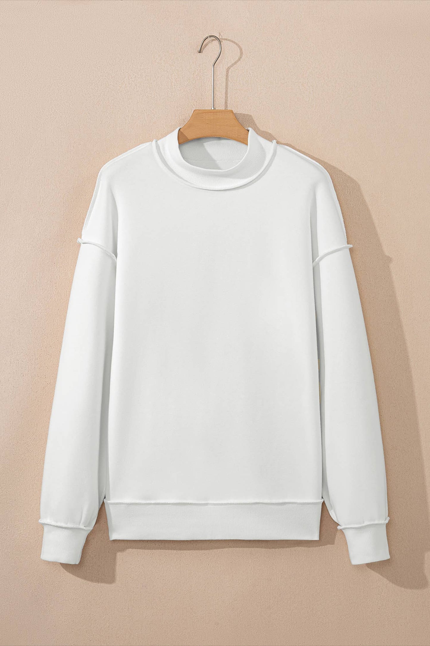 Oversize Drop Shoulder Reversible Mock Neck Sweatshirt| S-4X