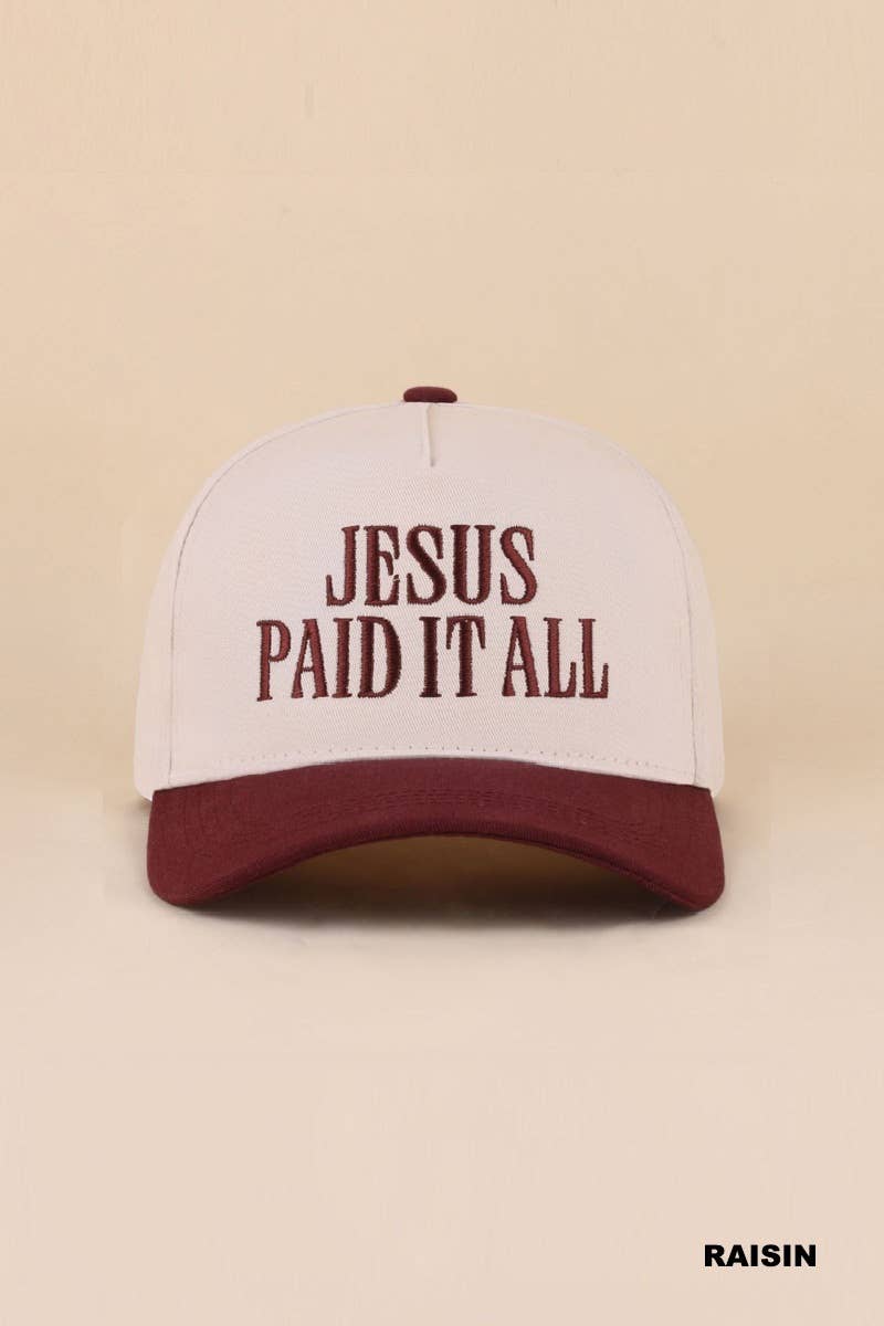 Jesus Paid It All Two Tone Cotton Hat