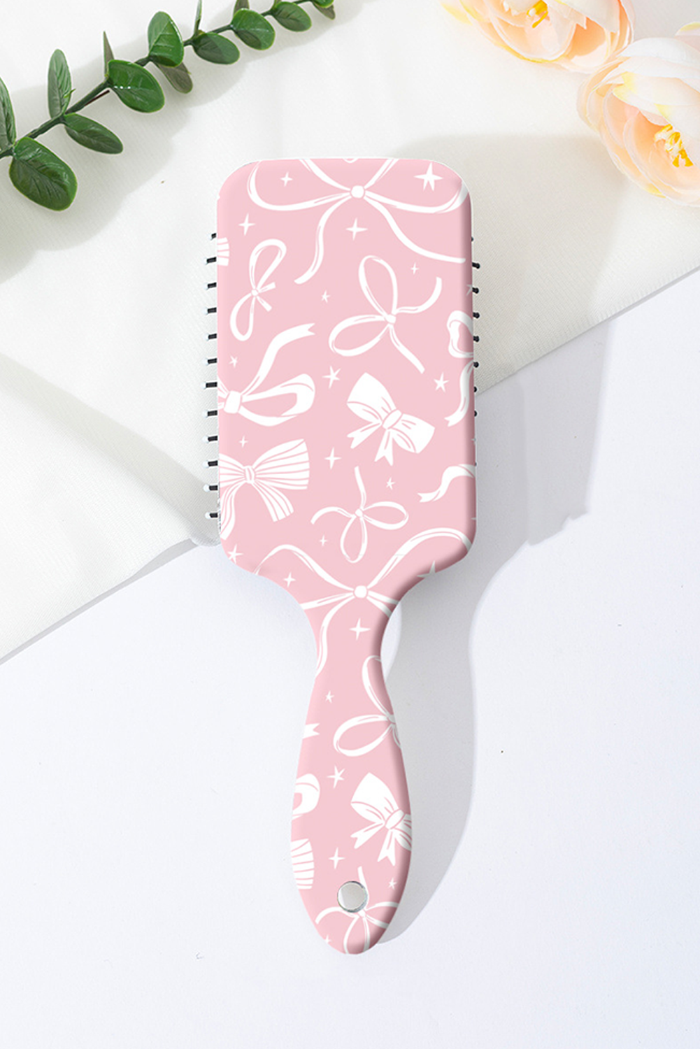 Floral Bow Print Long Handle Air Cushion Comb