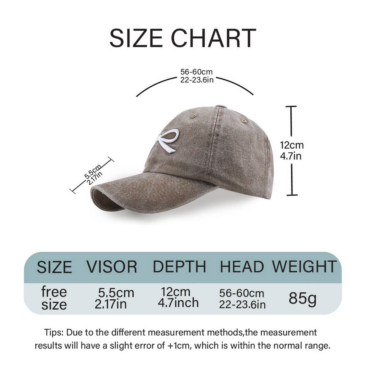 New Women's Bow Embroidered Baseball Cap CWAH1239