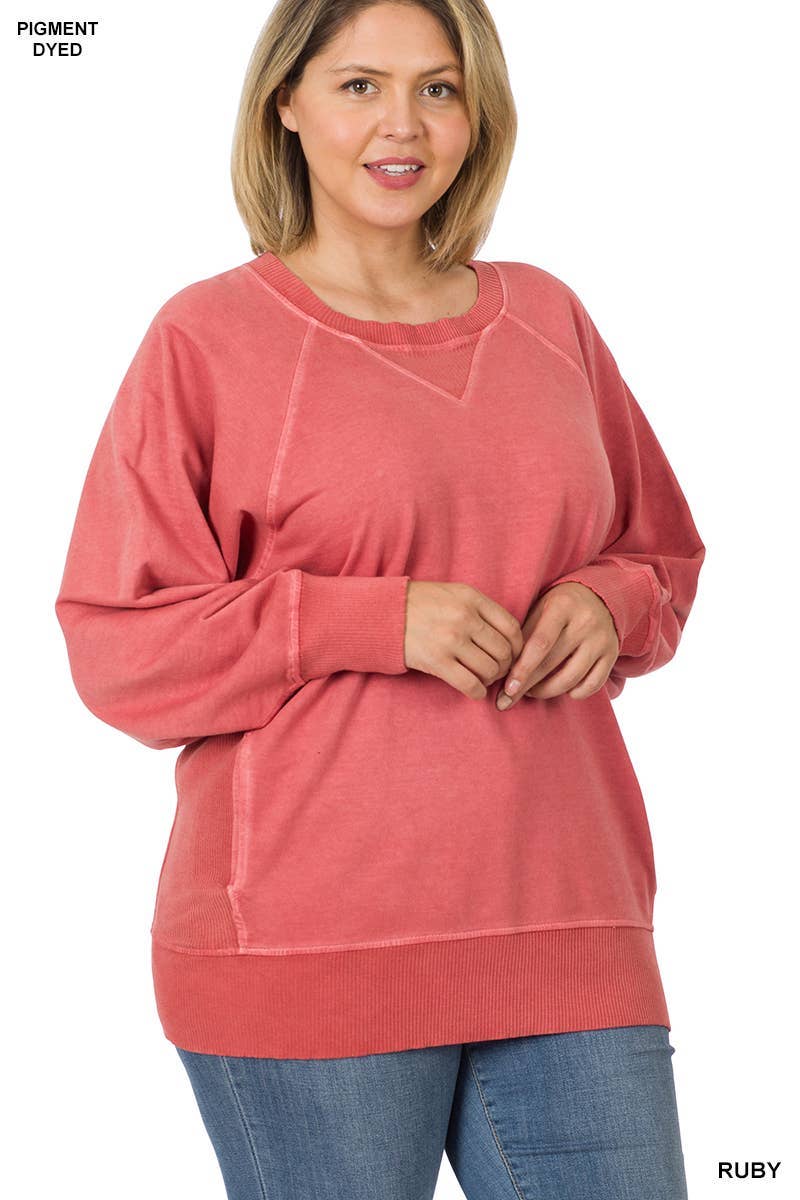 Plus Pigment Dyed French Terry Pullover
