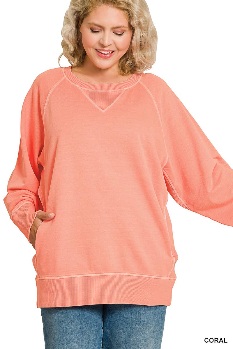 Plus Pigment Dyed French Terry Pullover