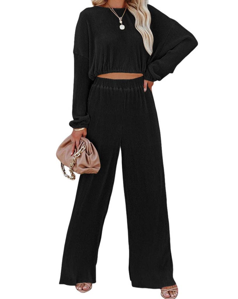 Ribbed Pullover and Pants Set