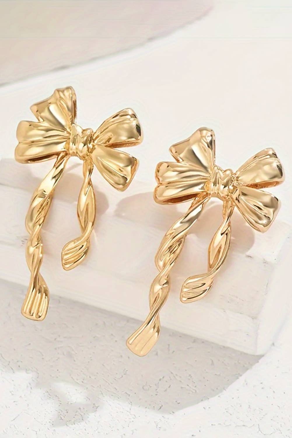 LDC Bow Knot Plated Alloy Stud Earrings