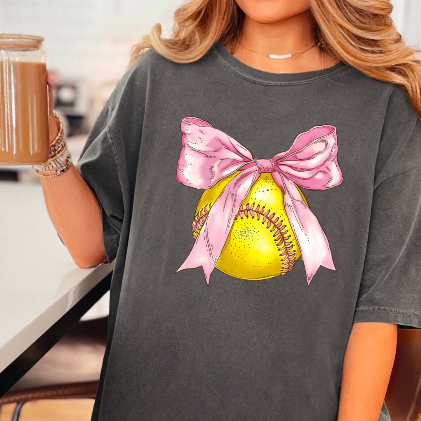 Coquette Softball Graphic Tee  | Comfort Color