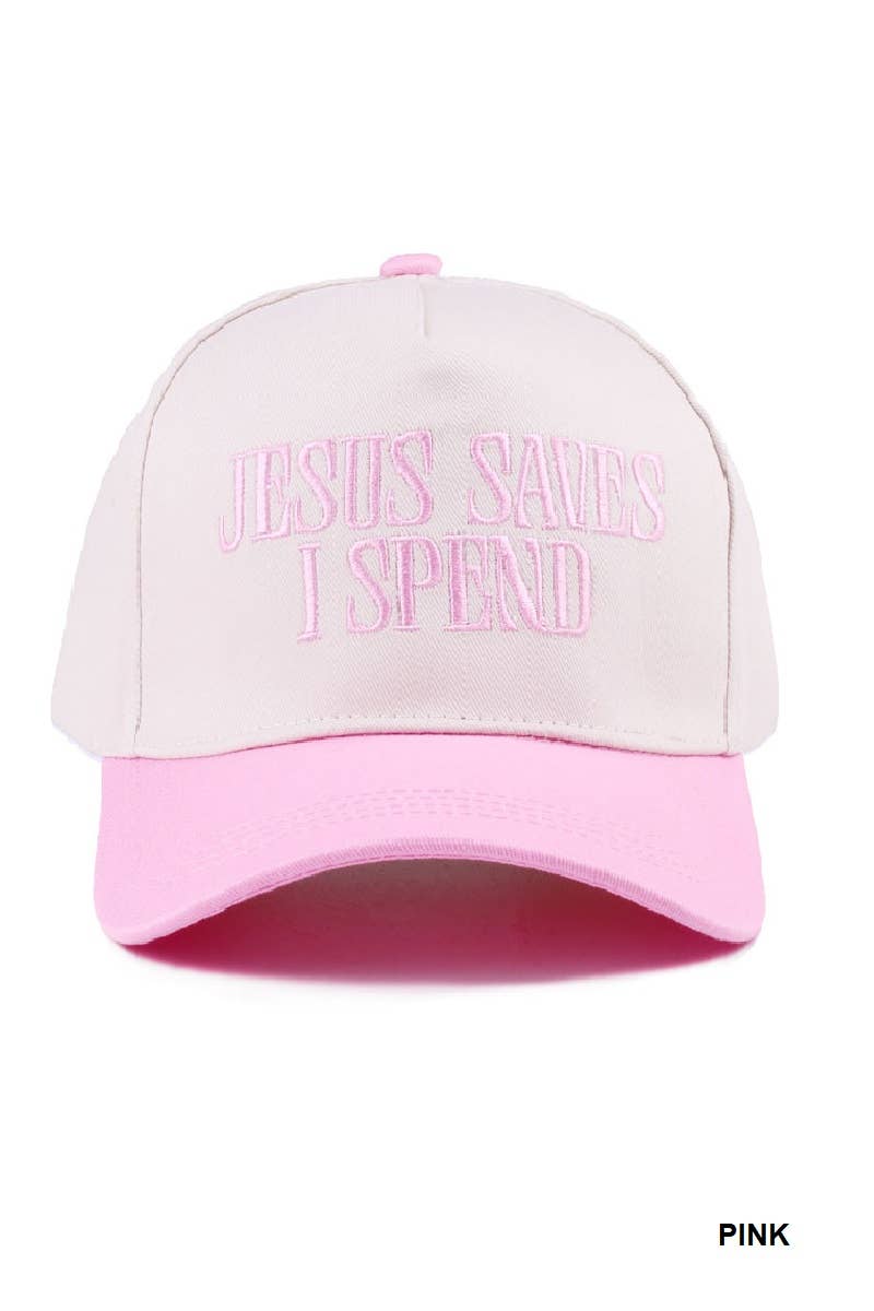 `Jesus Saves I Spend Two Tone Canvas Cotton Cap SI-27995