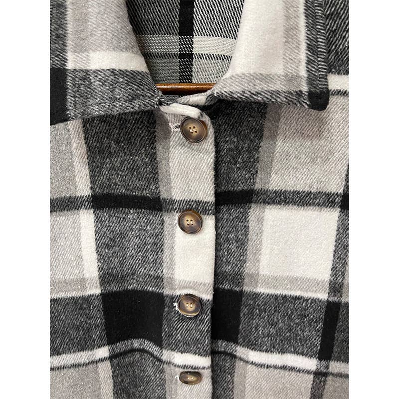 Plaid Shirt Jacket Button Down Flannel Shacket CFXC1238