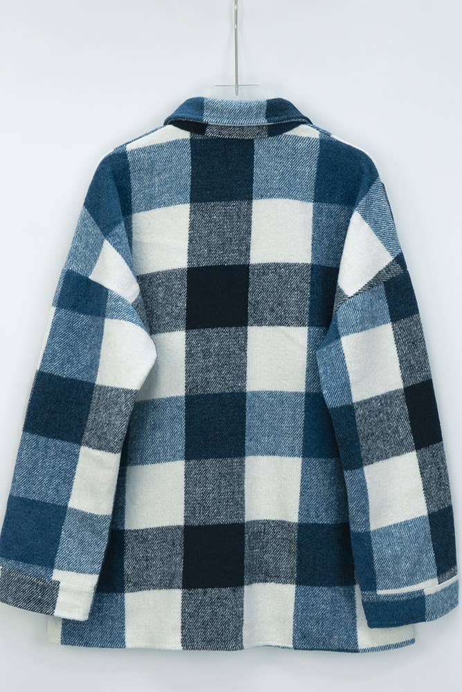 Plaid Shirt Jacket Button Down Flannel Shacket CFXC1238