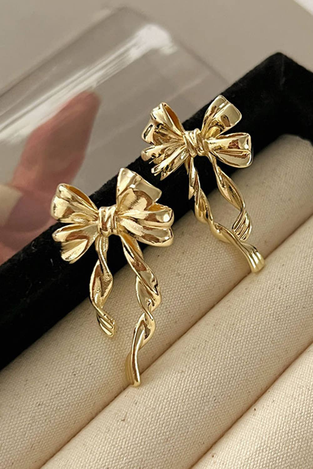LDC Bow Knot Plated Alloy Stud Earrings