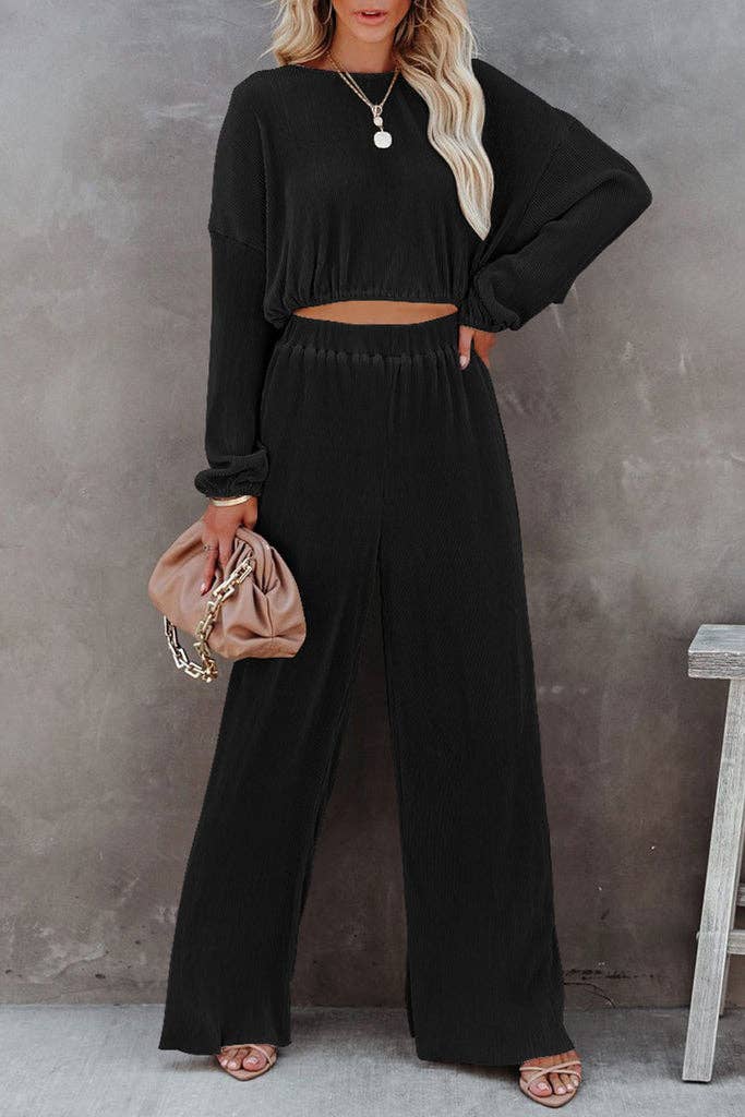 Ribbed Pullover and Pants Set