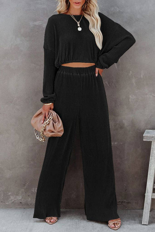 Ribbed Pullover and Pants Set