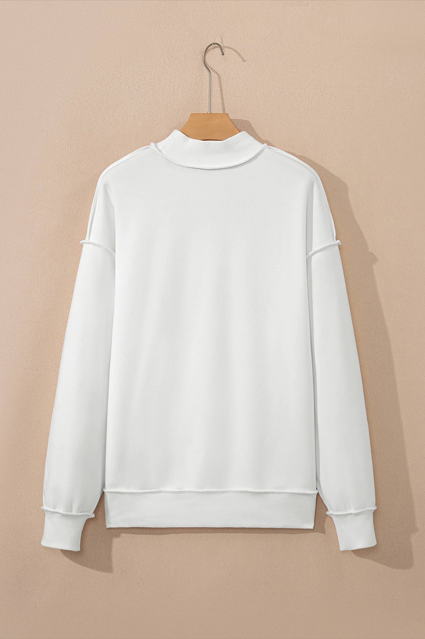 Oversize Drop Shoulder Reversible Mock Neck Sweatshirt| S-4X