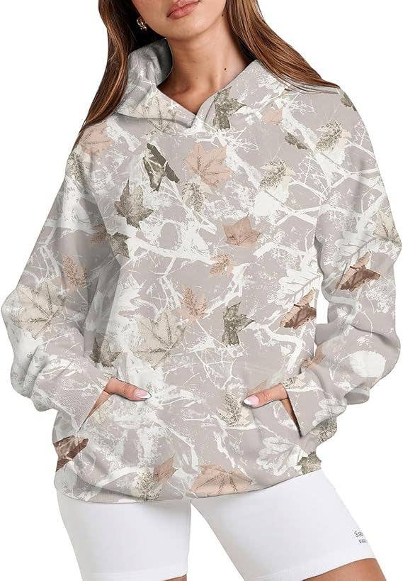 Hunting woodland camo oversized hoodie