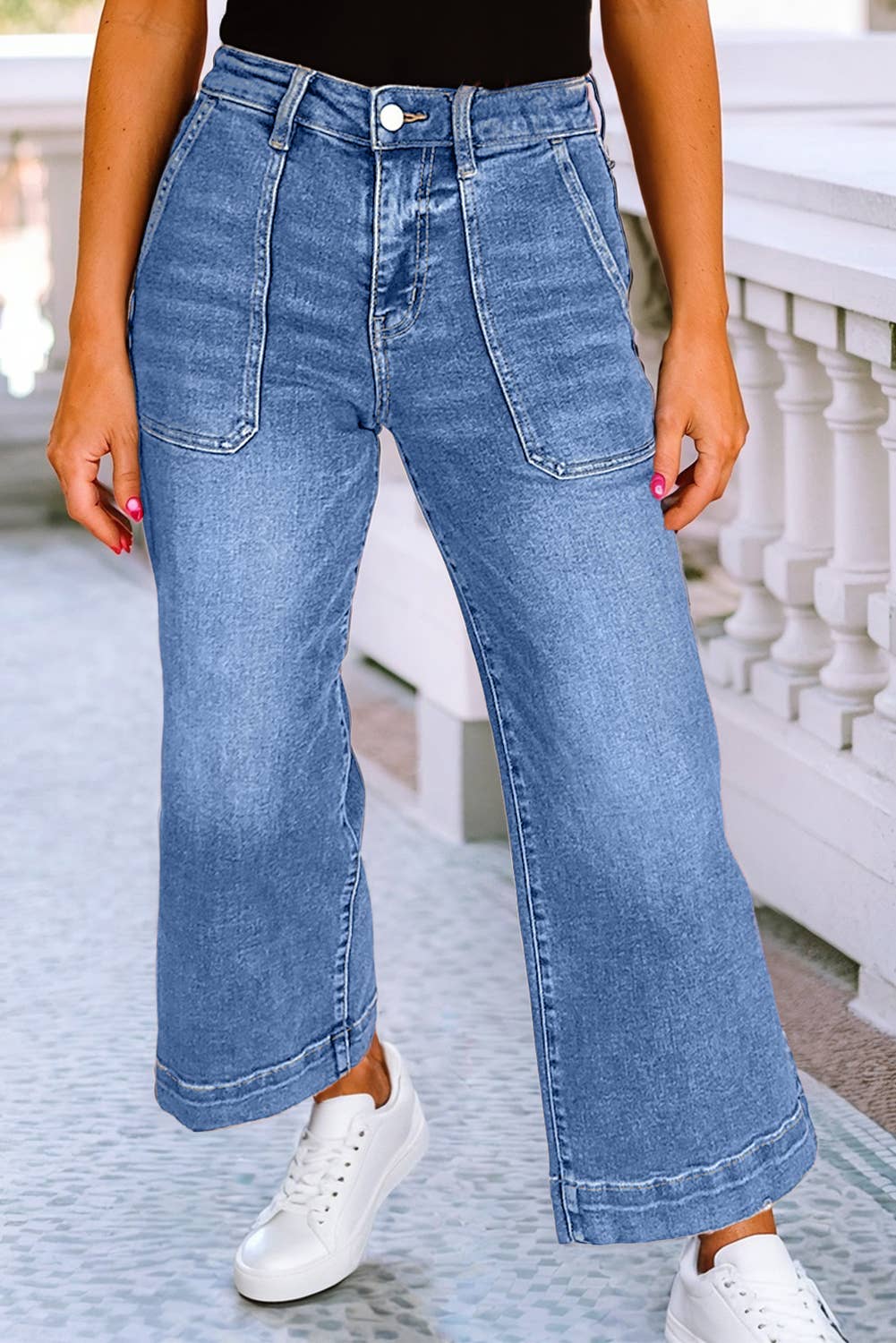 LDC Cropped High Rise Wide Leg Jeans