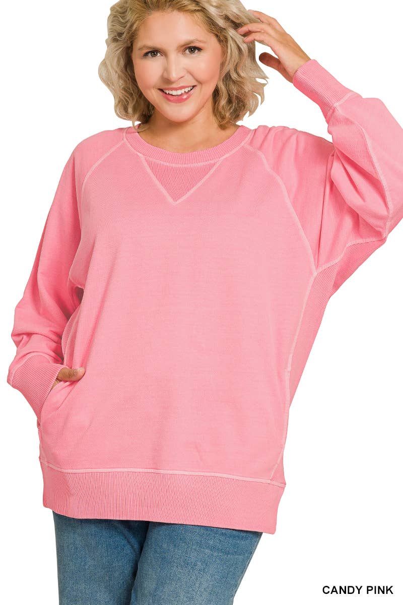 Plus Pigment Dyed French Terry Pullover