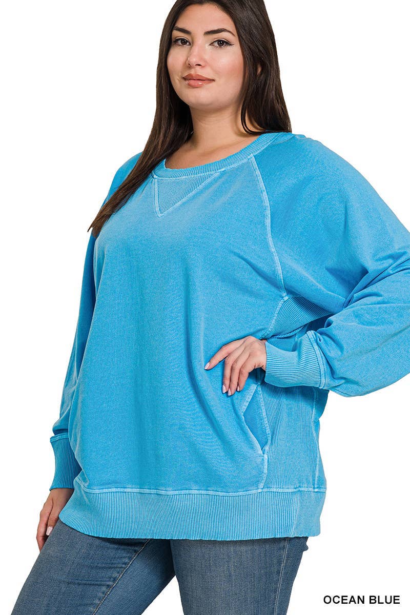 Plus Pigment Dyed French Terry Pullover