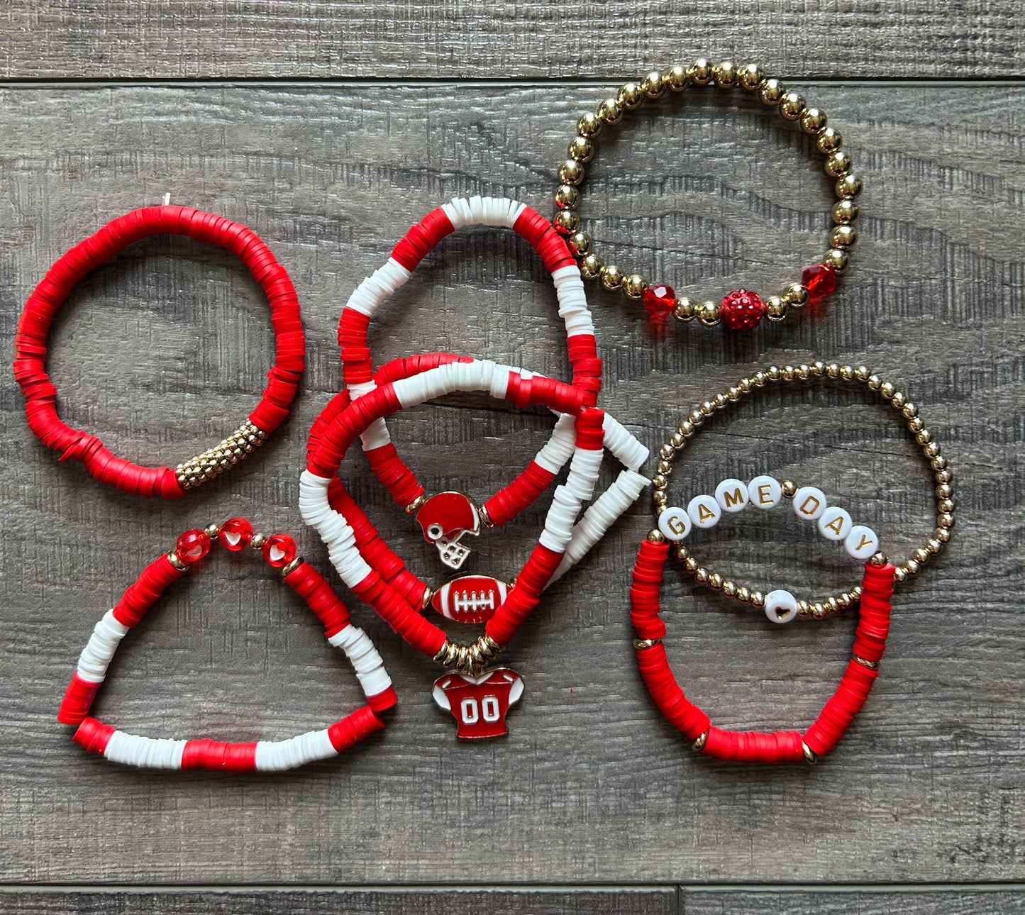 Game Day Friendship Clay Bead Bracelet Set